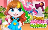 Funny Angela Haircut Salon Makeover Game